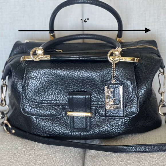 Coach Handbags - Gold and Black Large Coach Bag
